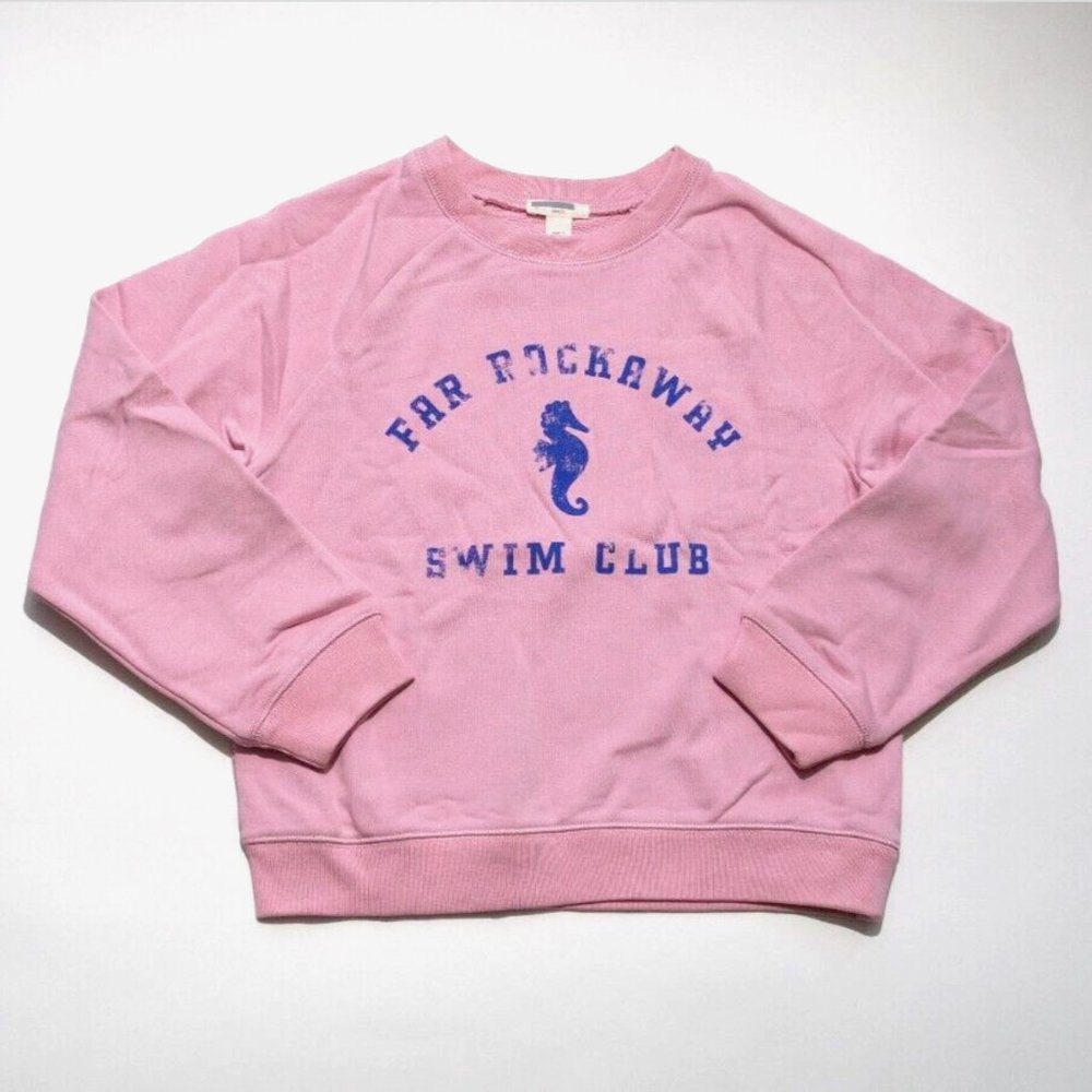 J.CREW CREWCUTS GIRLS PINK FAR ROCKAWAY SWIM CLUB CREWNECK SWEATSHIRT